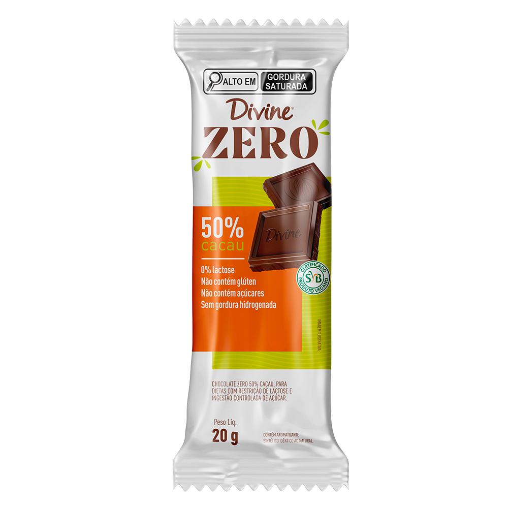 Chocolate Meio Amargo 50% Cacau Zero 20g