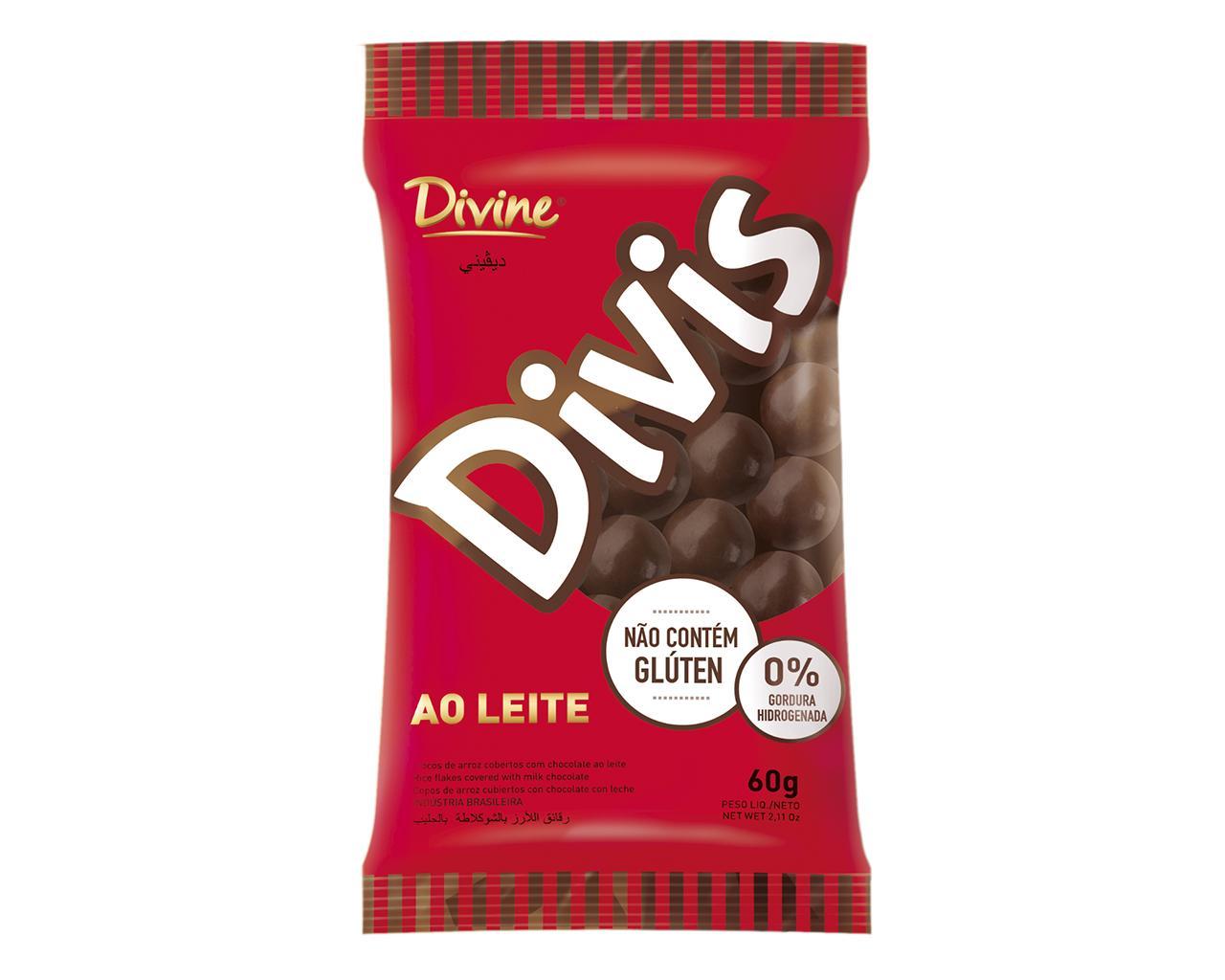 DRAGEAS FLOCOS ARROZ C/CHOC AO LEITE 37% CACAU 60g - DIVIS