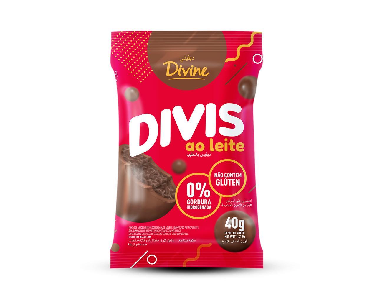 DRAGEAS FLOCOS ARROZ C/CHOC AO LEITE 37% CACAU 40g - DIVIS
