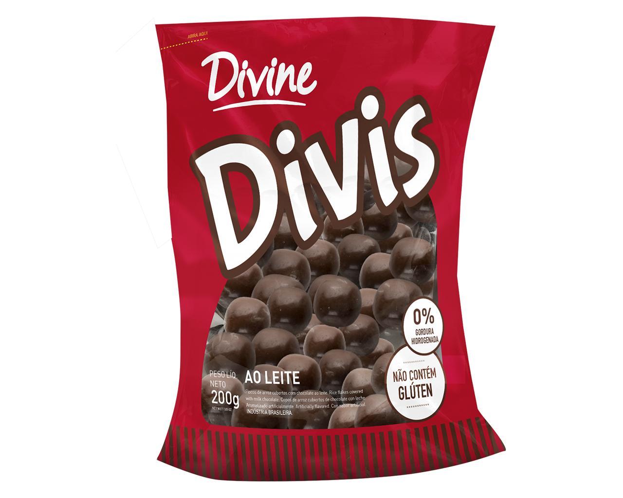DRAGEAS FLOCOS ARROZ C/CHOC AO LEITE 37% CACAU 200g - DIVIS
