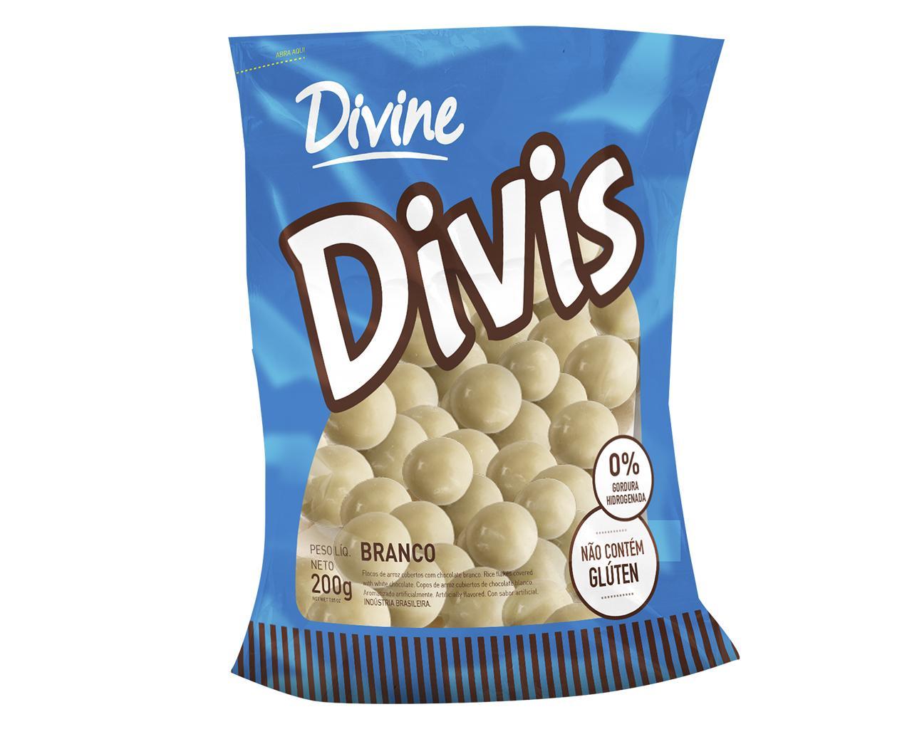 DRAGEAS FLOCOS ARROZ C/CHOC BRANCO 200g - DIVIS