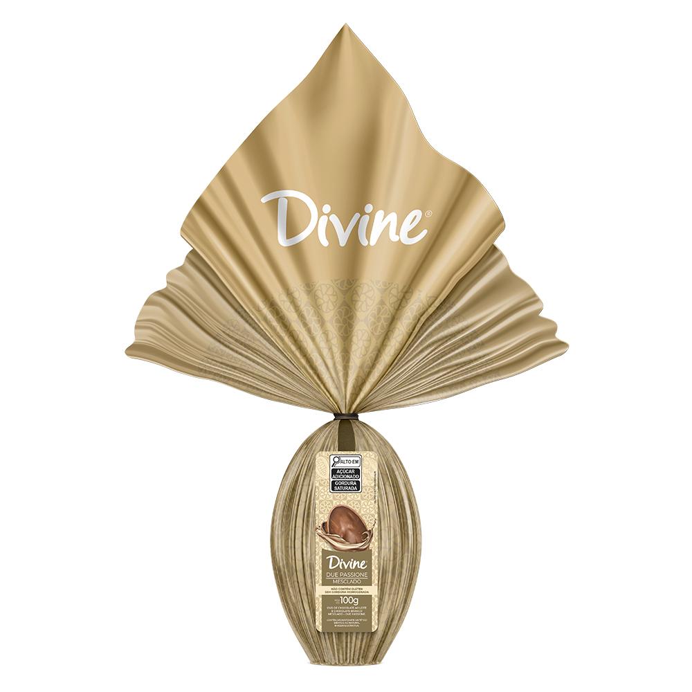 OVO MESCLADO CHOC AO LEITE E COB CHOC BRANCO 100G - DUE PASSIONE