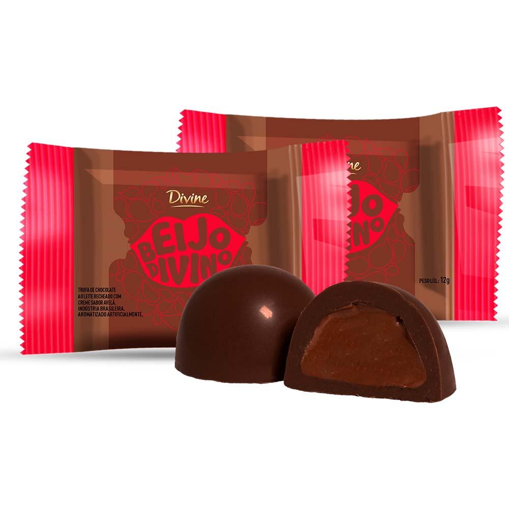 BEIJO DIVINO CHOC AO LEITE C/ RECHEIO DE CREME DE AVELA 10G