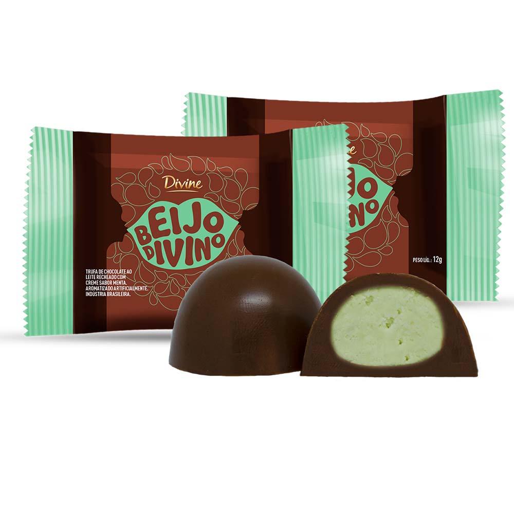 BEIJO DIVINO CHOC AO LEITE C/ RECHEIO DE MENTA 12G