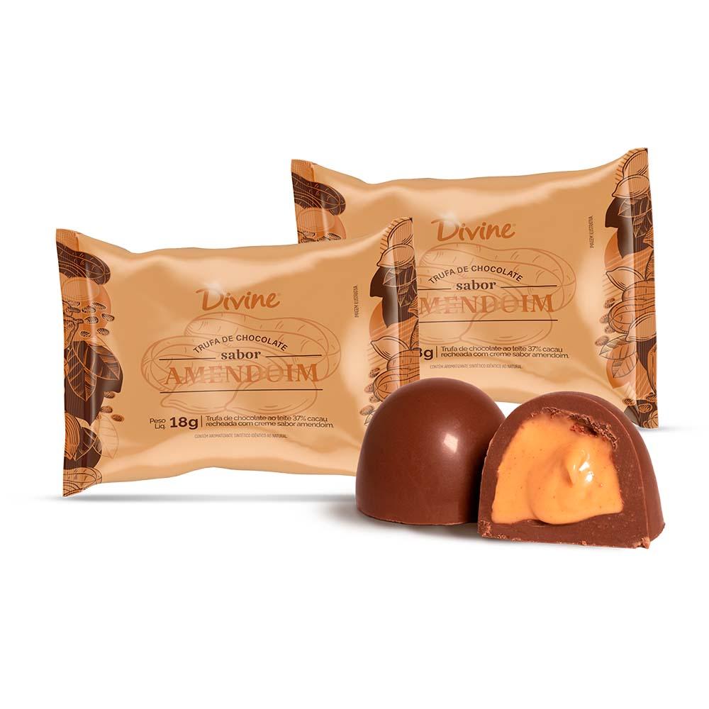 TRUFA CHOC AO LEITE 37% CACAU C/RECH CREME DE AMENDOIM 18G 