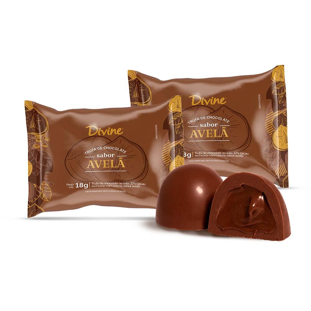 TRUFA CHOC AO LEITE 37% CACAU C/RECH CREME DE AVELA 18G 