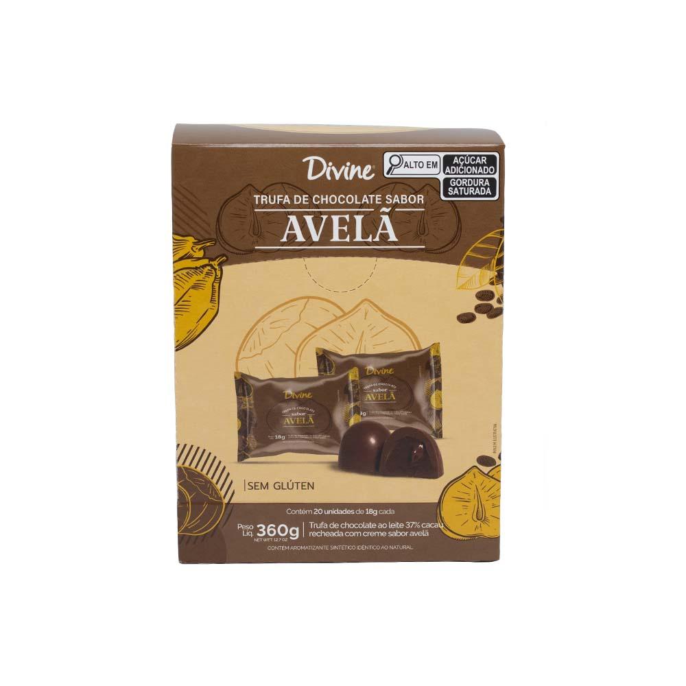 DISPLAY TRUFA 18G CHOC AO LEITE 37% CACAU C/RECH CREME DE AVELA 360G