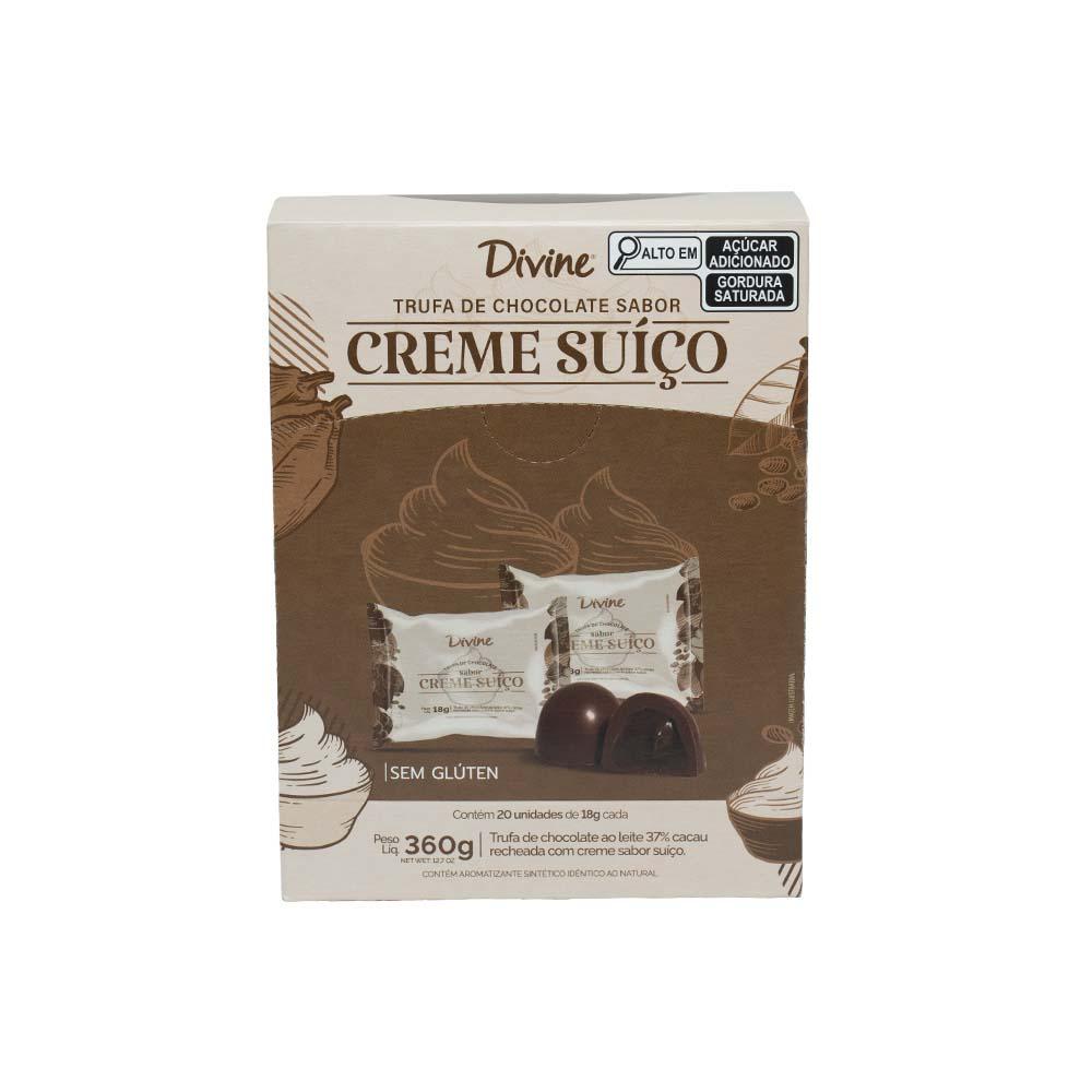 DISPLAY TRUFA 18G CHOC AO LEITE 37% CACAU C/RECH CREME SUICO 360G