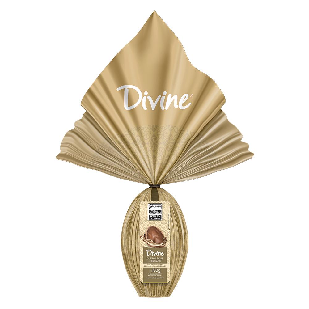 OVO MESCLADO CHOC AO LEITE E COB CHOC BRANCO 190G - DUE PASSIONE