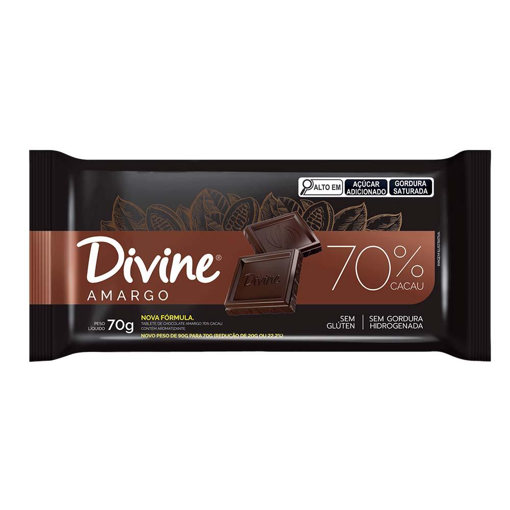 BARRA CHOC AMARGO 70% CACAU 70G