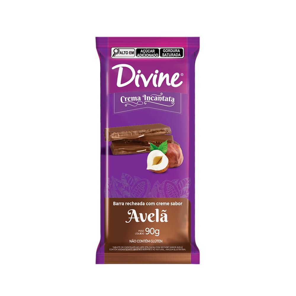 BARRA CHOC AO LEITE 37% CACAU RECHEADO COM CREME DE AVELA 90G - CREMA INCANTATA 