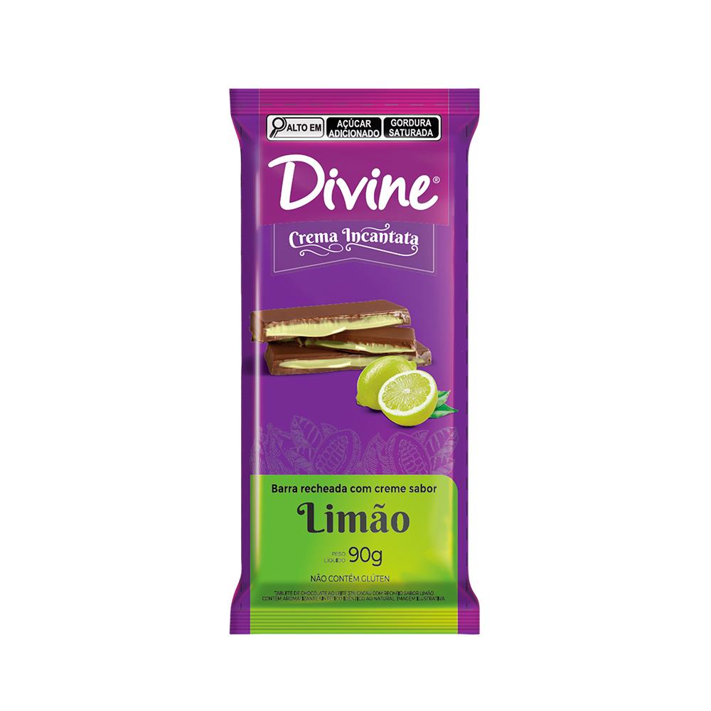 BARRA CHOC AO LEITE 37% CACAU RECHEADO COM CREME DE LIMAO 90G - CREMA INCANTATA