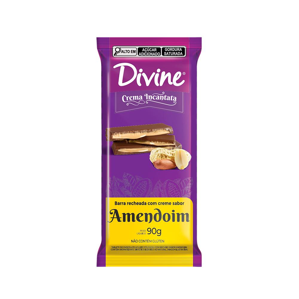 BARRA CHOC AO LEITE 37% CACAU RECHEADO COM CREME DE AMENDOIM 90G - CREMA INCANTATA