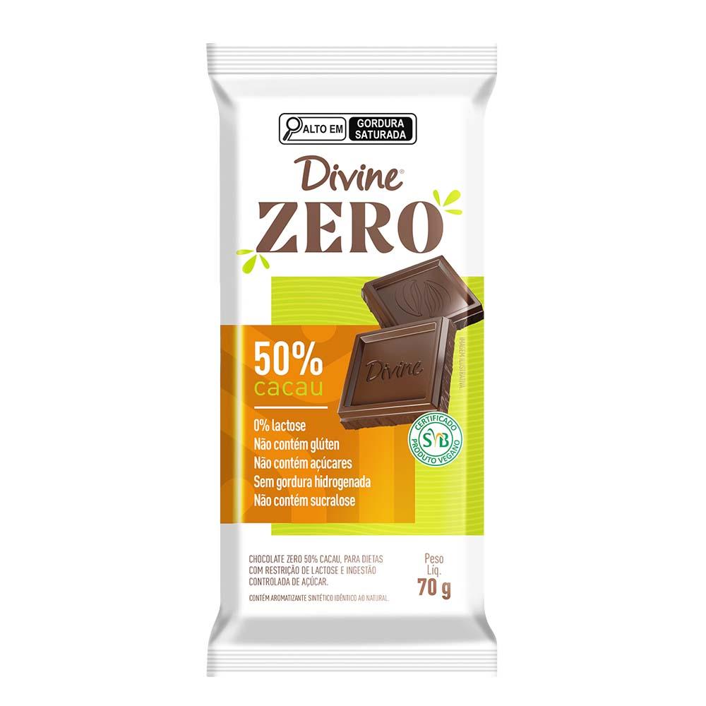 BARRA CHOC ZERO MEIO AMARGO 50% CACAU 70G