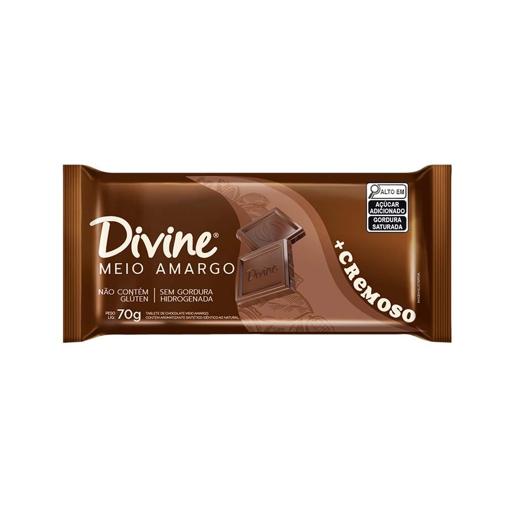 BARRA CHOC MEIO AMARGO MAIS CREMOSO 70G
