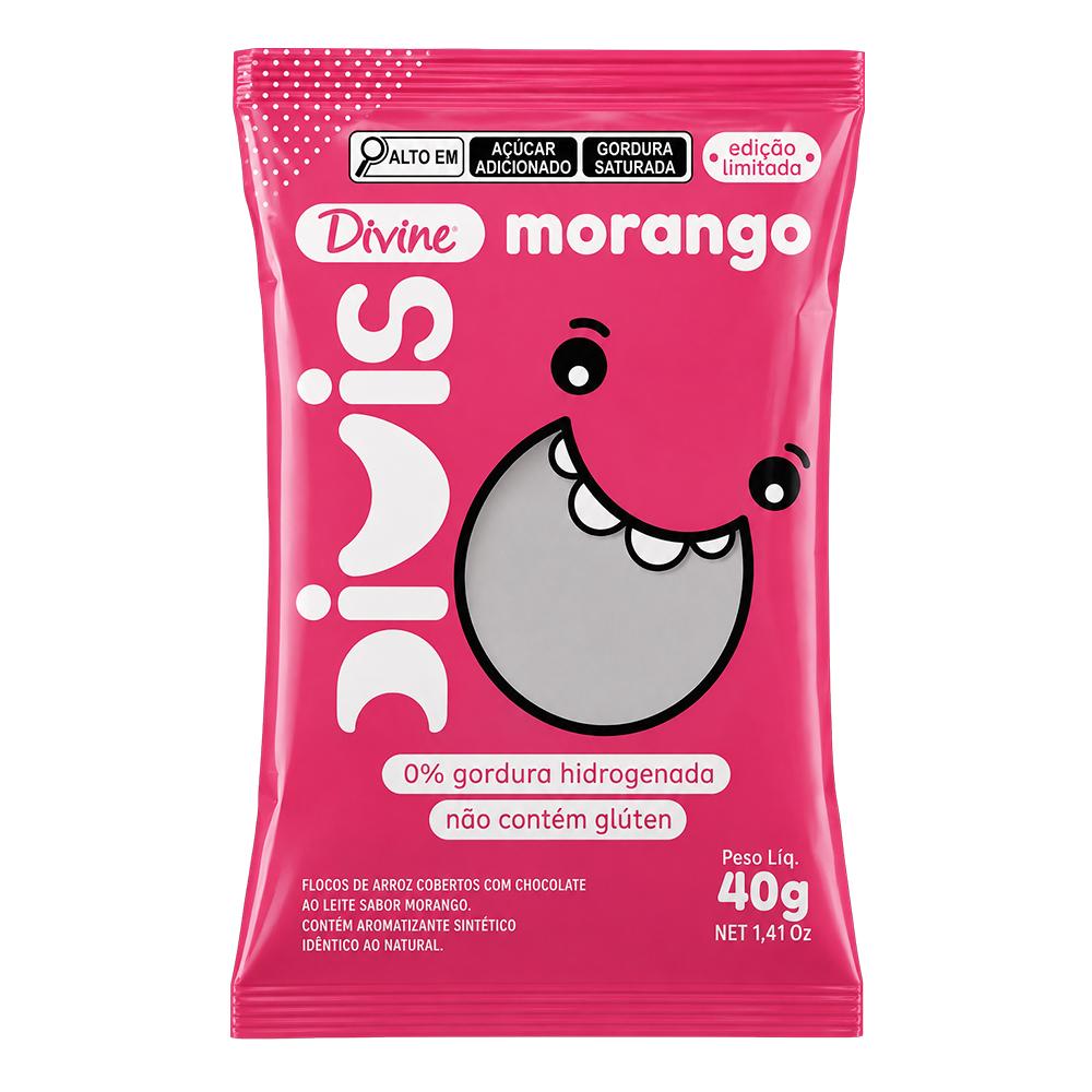 DRAGEAS FLOCOS ARROZ C/CHOC AO LEITE SABOR MORANGO GOURMET 40G - DIVIS